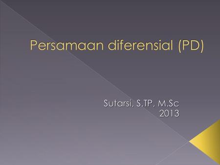 Persamaan diferensial (PD)