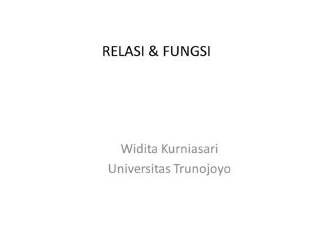 Widita Kurniasari Universitas Trunojoyo