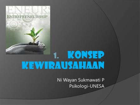 KONSEP KEWIRAUSAHAAN Ni Wayan Sukmawati P Psikologi-UNESA