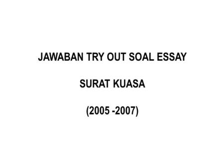 JAWABAN TRY OUT SOAL ESSAY