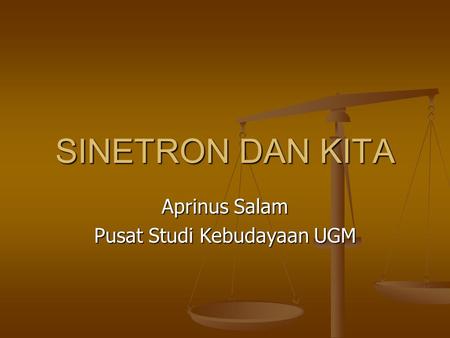 Aprinus Salam Pusat Studi Kebudayaan UGM