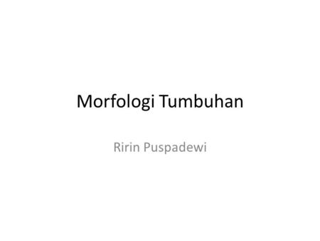 Morfologi Tumbuhan Ririn Puspadewi.