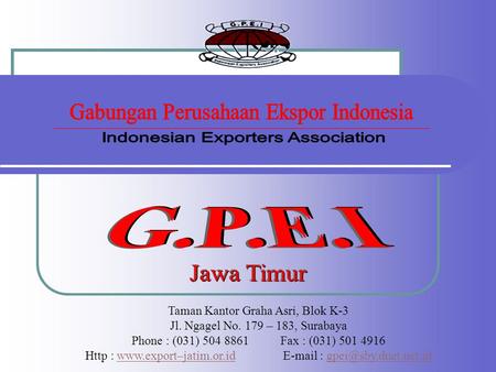 Gabungan Perusahaan Ekspor Indonesia Indonesian Exporters Association