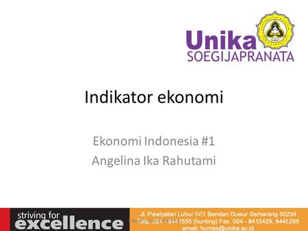 Ekonomi Indonesia #1 Angelina Ika Rahutami