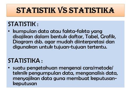 STATISTIK vs STATISTIKA