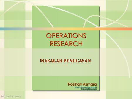 6s-1Linear Programming William J. Stevenson Operations Management 8 th edition OPERATIONS RESEARCH  Rosihan Asmara