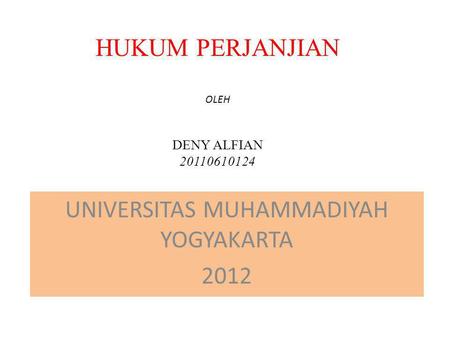 UNIVERSITAS MUHAMMADIYAH YOGYAKARTA 2012