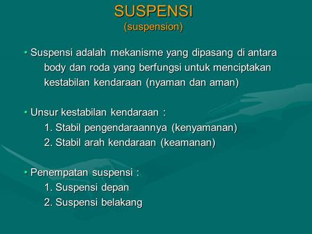 SUSPENSI (suspension)