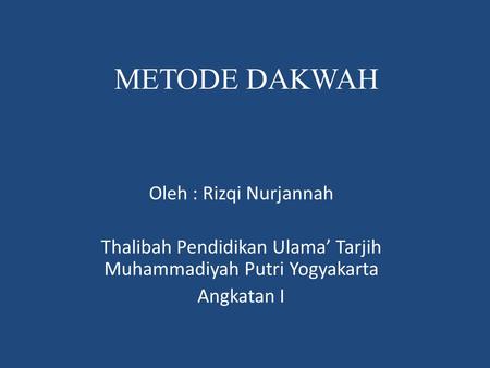 Thalibah Pendidikan Ulama’ Tarjih Muhammadiyah Putri Yogyakarta