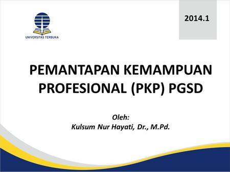 2014.1 PEMANTAPAN KEMAMPUAN PROFESIONAL (PKP) PGSD Oleh: Kulsum Nur Hayati, Dr., M.Pd.