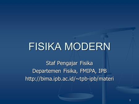 Departemen Fisika, FMIPA, IPB