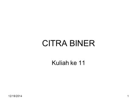CITRA BINER Kuliah ke 11 4/7/2017.