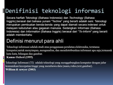 Denifinisi teknologi informasi