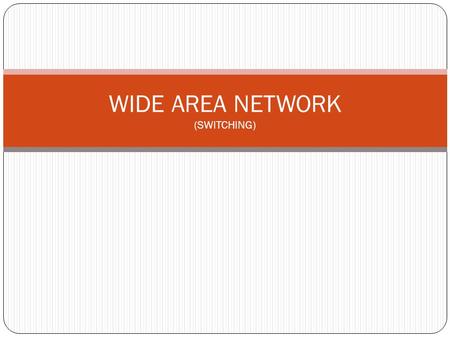 WIDE AREA NETWORK (SWITCHING)