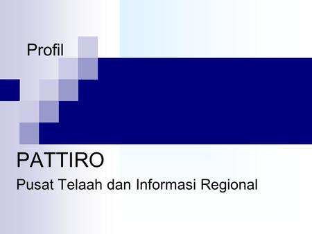 PATTIRO Pusat Telaah dan Informasi Regional