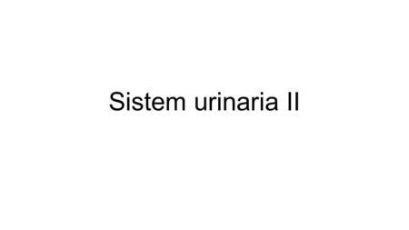 Sistem urinaria II.