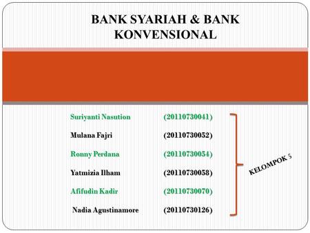 BANK SYARIAH & BANK KONVENSIONAL