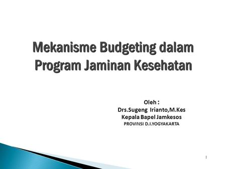 Drs.Sugeng Irianto,M.Kes PROVINSI D.I.YOGYAKARTA