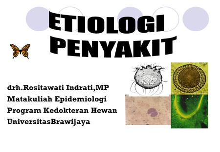 ETIOLOGI PENYAKIT drh.Rositawati Indrati,MP Matakuliah Epidemiologi