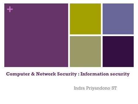 Computer & Network Security : Information security