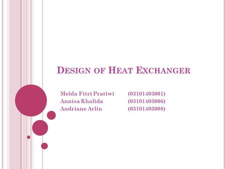 Design of Heat Exchanger