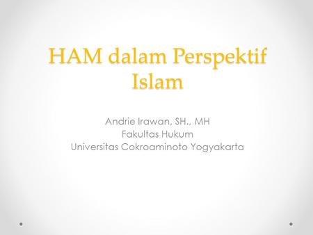 HAM dalam Perspektif Islam