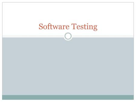 Software Testing.