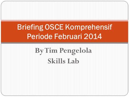 Briefing OSCE Komprehensif Periode Februari 2014