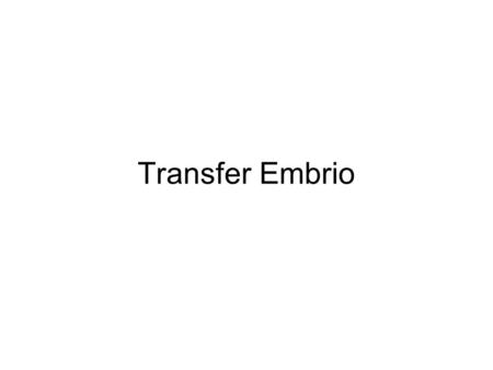 Transfer Embrio.