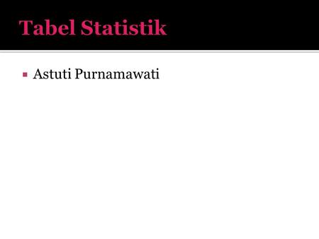 Tabel Statistik Astuti Purnamawati.