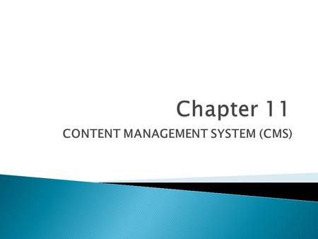 CONTENT MANAGEMENT SYSTEM (CMS)