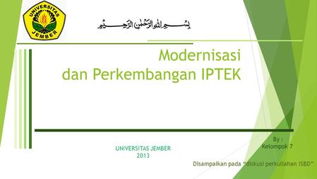Modernisasi dan Perkembangan IPTEK
