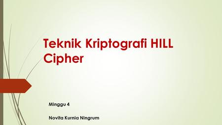 Teknik Kriptografi HILL Cipher