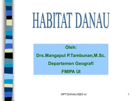 Drs.Mangapul P.Tambunan,M.Sc.