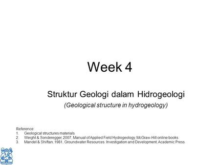 Week 4 Struktur Geologi dalam Hidrogeologi