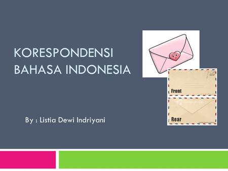 Korespondensi Bahasa Indonesia