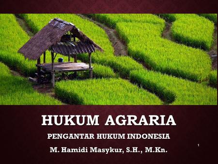 PENGANTAR HUKUM INDONESIA M. Hamidi Masykur, S.H., M.Kn.