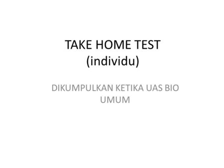 TAKE HOME TEST (individu)