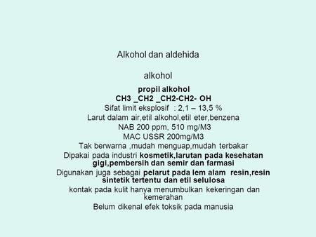 Alkohol dan aldehida alkohol