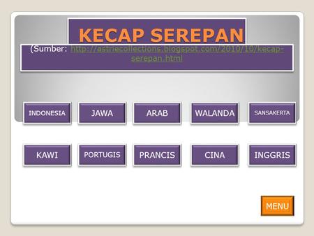 KECAP SEREPAN (Sumber: INDONESIA JAWA ARAB WALANDA SANSAKERTA KAWI