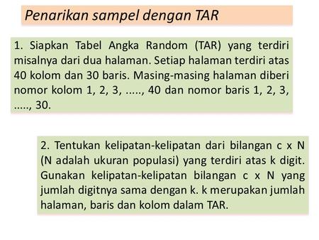 Penarikan sampel dengan TAR
