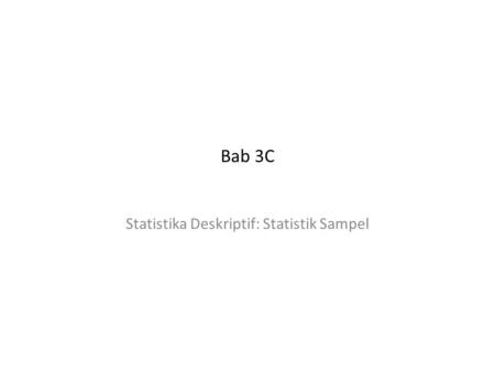 Statistika Deskriptif: Statistik Sampel