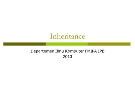 Departemen Ilmu Komputer FMIPA IPB 2013