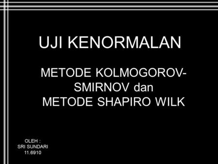Metode Kolmogorov- Smirnov