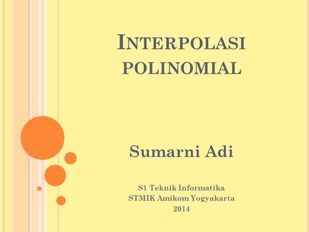 Interpolasi polinomial