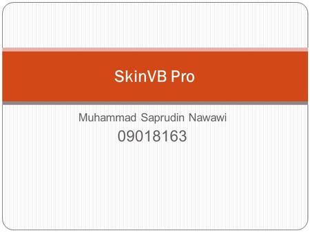 Muhammad Saprudin Nawawi 09018163 SkinVB Pro. Review SkinVB Pro Pembuat Javier Balkenende Sumber (URL)