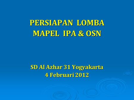 SD Al Azhar 31 Yogyakarta 4 Februari 2012