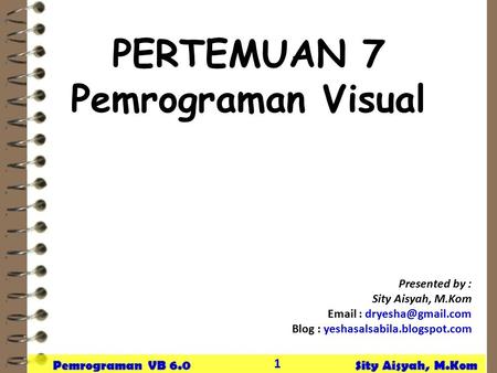 PERTEMUAN 7 Pemrograman Visual