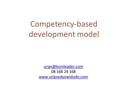 Competency-based development model