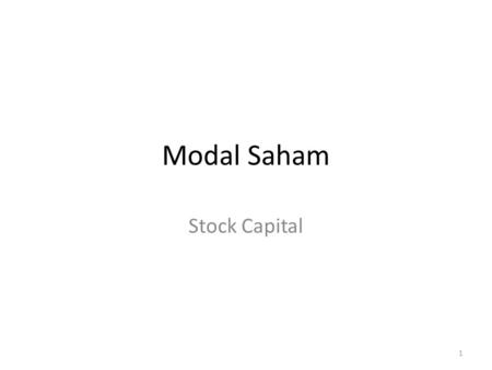 Modal Saham Stock Capital.